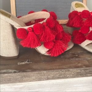 Red Pom Pom Elloquii heels